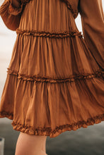 Load image into Gallery viewer, Treasured Memories Satin Dress - Camel
