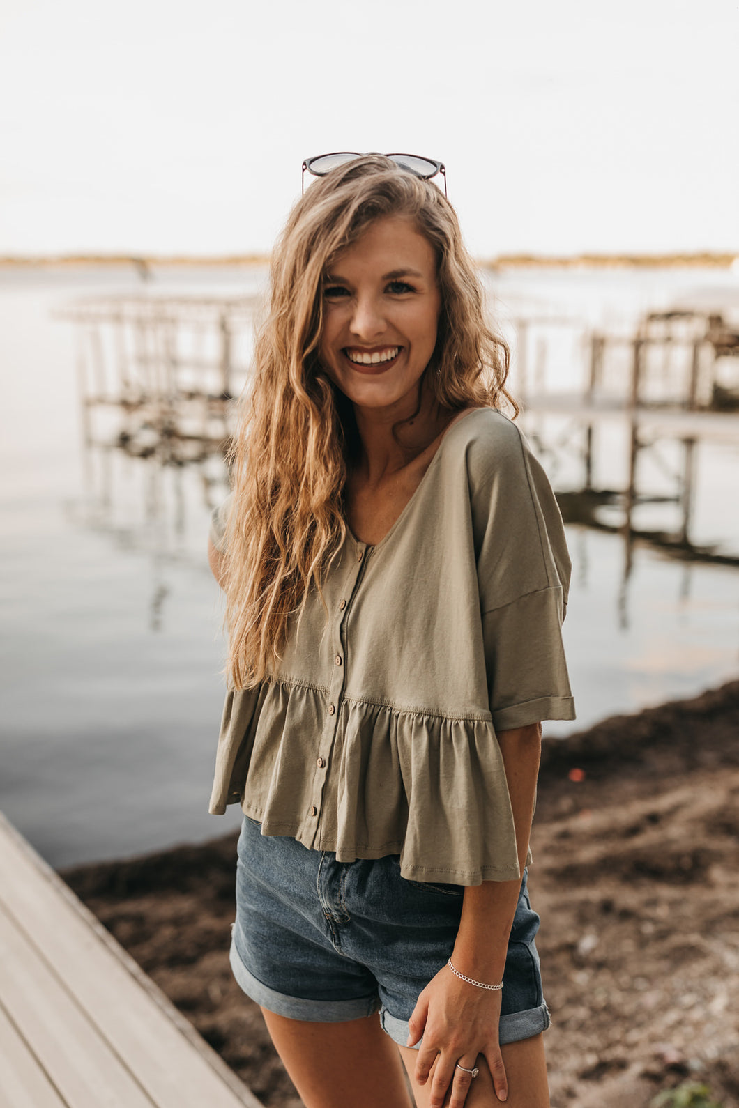 All About Summer Flowy Top - Sage