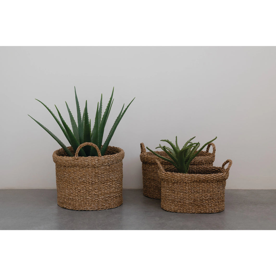 Hand Woven Baskets with Handles