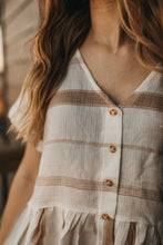 Load image into Gallery viewer, All For Fun Striped Button Down Top - Khaki
