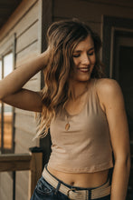 Load image into Gallery viewer, Call Me Basic Crop Tank - Khaki
