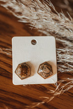 Load image into Gallery viewer, Natural Stone Hexagon Earrings
