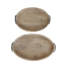 Load image into Gallery viewer, Wood Trays with Metal Handles
